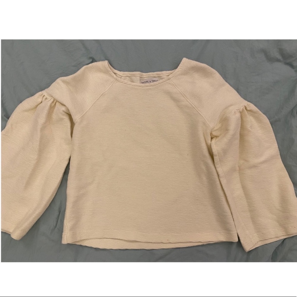 Madewell Texture & Thread shirred sleeve top
